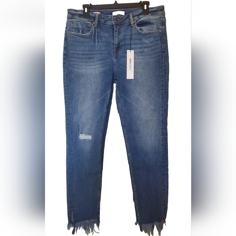 NWT Vigoss Women's Marley Mid Rise Skinny Jeans in Medium Wash Size 33 MSRP $59